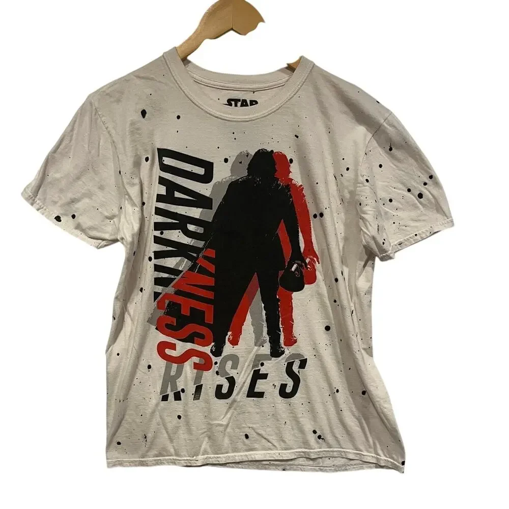 Star Wars Darkness Rises Tee Splatter‎ Print T-Shirt White Movie Cotton Nerdy